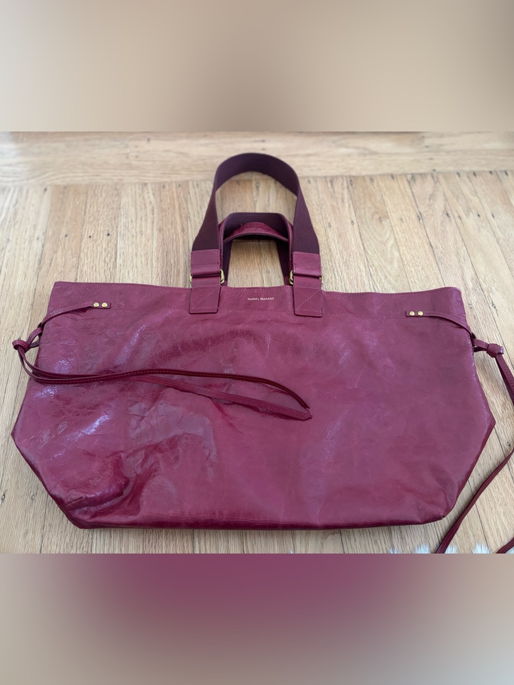 Isabel Marant Burgundy Wardy shopper tote - Picture 5 of 12